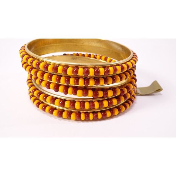 Neiman Marcus Lee Angel Women's Bead Stackable Bangle Bracelet Set 5 NWT 189 - Picture 2 of 7